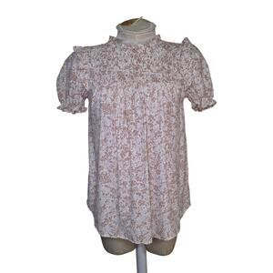 Blue‎ Pepper Womens Short Sleeve Top Floral Size S NWT